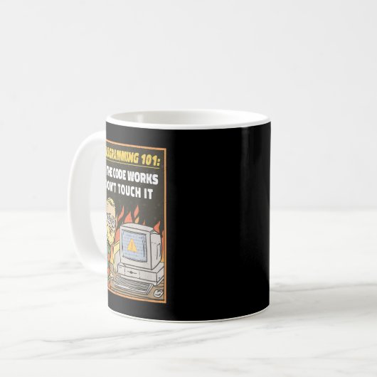 プログラミング101 -おもしろいプログラマ開発者コーダ コーヒーマグカップ (正面左)