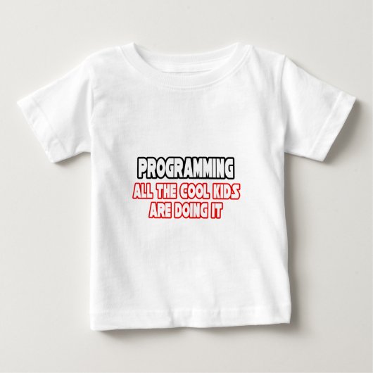 プログラミング…クール子供 ベビーTシャツ (正面)