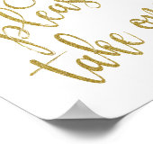 プログラムお願いします - グリッター 8x10 ウェディングサイン ポスター (角)