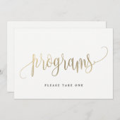 プログラムの看板 - 愛らしい筆記体 招待状 (正面/裏面)