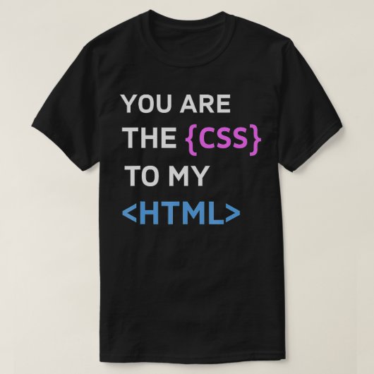 プログラムのHTMLおもしろいデザインのCSS Tシャツ (デザイン正面)