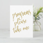 プログラムをお取りください ゴールド お手頃 サイン 招待状 (スタンド正面)