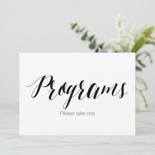 「プログラムをお持ちください」ウェディングサイン 招待状 (スタンド正面)
