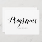 「プログラムをお持ちください」ウェディングサイン 招待状 (正面/裏面)