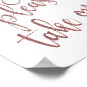 プログラムをお持ちください ローズゴールド グリッター サイン (角)