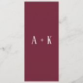 プログラムエレガント- burgundy結婚, s プログラム (裏面)