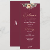 プログラムエレガント- burgundy結婚, s プログラム (正面/裏面)