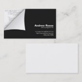 プログラムコーディングを用いるカールされたコーナー- JavaScript 名刺 (正面/裏面)