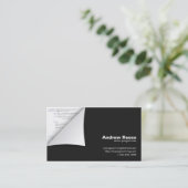 プログラムコーディングを用いるカールされたコーナー- JavaScript 名刺 (スタンド正面)