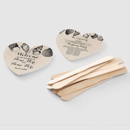 プログラムハンドファンシェルビーチ結婚式海 ハンドファン (組立なし)