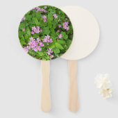 プログラムファンのピンクと緑の野生の花のデザイン ハンドファン (正面&裏面)