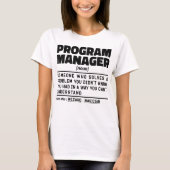 プログラムマネージャ名詞おもしろいチームリーダーギーク Tシャツ (正面)