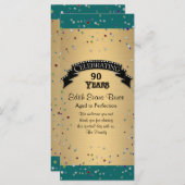 プログラム宝石紙吹雪誕生日パーティーお祝い プログラム (正面/裏面)