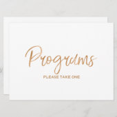 「プログラム」ウェディングサイン | おしゃれなゴールドローズ 招待状 (正面/裏面)