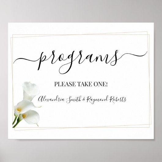 プログラム ウェディングセレモニー グリーン カラーリリー 歌 ポスター (正面)