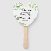 プログラム ハンド ファン 緑の 葉っぱ ウェディング (正面)