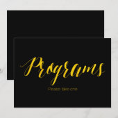 「プログラム」箔押しゴールドのオシャレな結婚式看板 (正面/裏面)