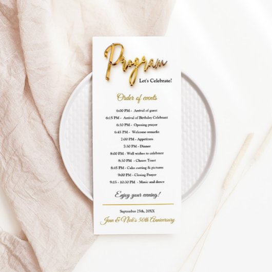 プログラム - 3D ゴールド テキスト ミニマル デザイン