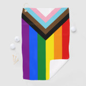 プログレインボーフラッグタオル、プライドゴルフ/ LGBTQ ゴルフタオル (インサイチュ)