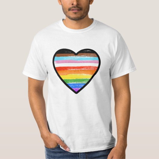プログレスプライドペイントハート Tシャツ (正面)