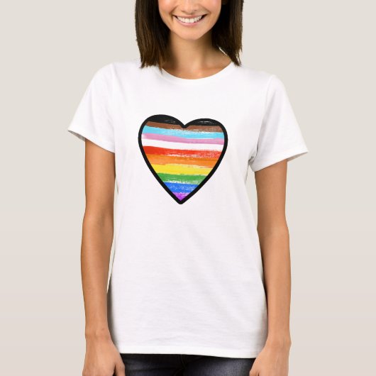 プログレスプライドペイントハート Tシャツ (正面)
