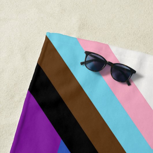 プログレスプライドレインボーメリカゲイアメリカカスタム ビーチタオル (インサイチュ)