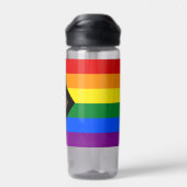 プログレスレインボー国旗、プライド、LGBTQ ウォーターボトル (背面)