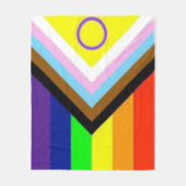 プログレスLGBTQIA+ プライドギフト フローブランケット フリースブランケット (正面)
