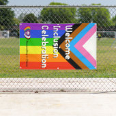 プログレッシブプライドフラグバナー – 垂直 横断幕 (インサイチュ)