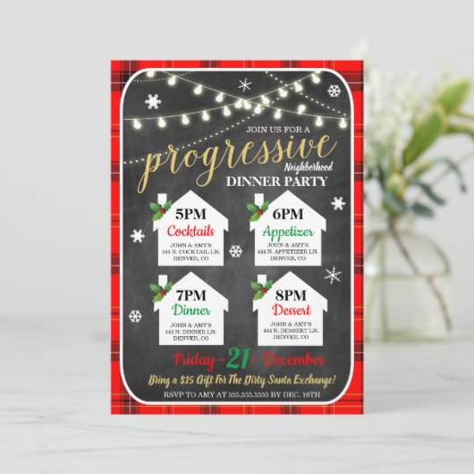 プログレッシブホリデーディナーパーティの招待状 招待状 (スタンド正面)