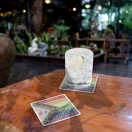 プログレッシブレインボーフラグLGBTゲイスクリプト スクエアペーパーコースター