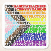 プログレッシブレインボーフラグLGBTゲイスクリプト スクエアペーパーコースター (正面)