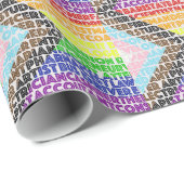 プログレッシブレインボーフラグLGBTゲイスクリプト ラッピングペーパー (ロールコーナー)