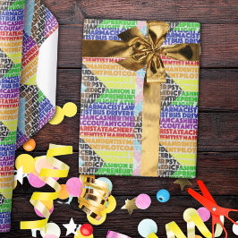 プログレッシブレインボーフラグLGBTゲイスクリプト ラッピングペーパー