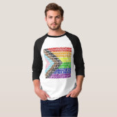 プログレッシブレインボーフラグLGBTゲイスクリプト Tシャツ (正面フル)