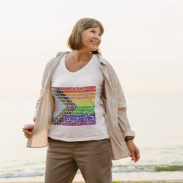 プログレッシブレインボーフラグLGBTゲイスクリプト Tシャツ