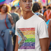 プログレッシブレインボーフラグLGBTゲイスクリプト Tシャツ