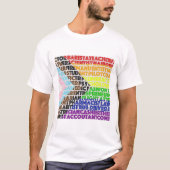 プログレッシブレインボーフラグLGBTゲイスクリプト Tシャツ (正面)