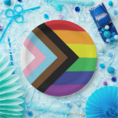 プログレッシブLGBTQIAフラグ ペーパープレート (パーティー)