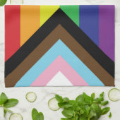 プログレッシブLGBTQIA国旗 キッチンタオル (折り畳み)