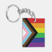 プログレッシブLGBTQIA国旗 キーホルダー (正面左)