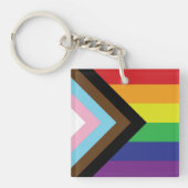 プログレッシブLGBTQIA国旗 キーホルダー (正面)