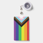 プログレッシブLGBTQIA国旗 バッジ (Front with Retractable)