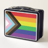 プログレッシブLGBTQIA国旗 メタルランチボックス (正面)