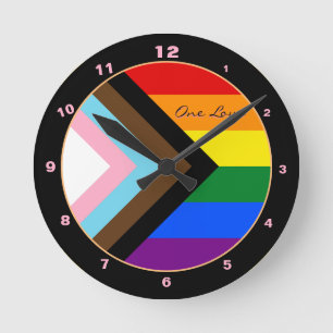プログレモダングレインボー国旗のデザイン,プライド/ LGBTQ ラウンド壁時計