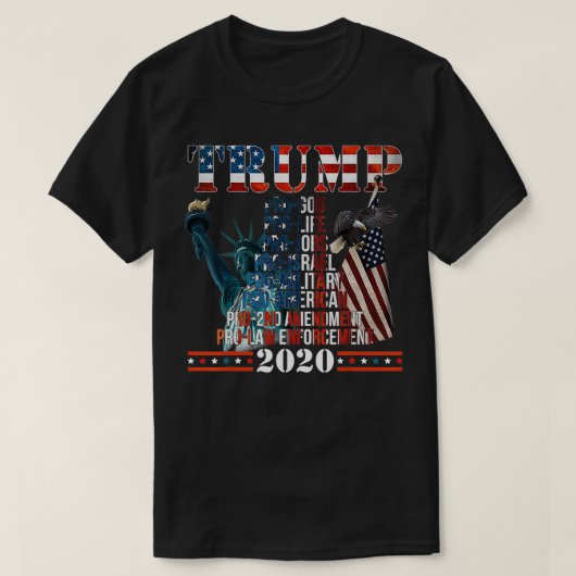 プロゴッドプロガンプロライフドナルドトランプキャンペーン20 Tシャツ (デザイン正面)