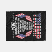 プロゴッドプロライフProジョブズプロイスラエルPro軍隊 フリースブランケット (正面(横))