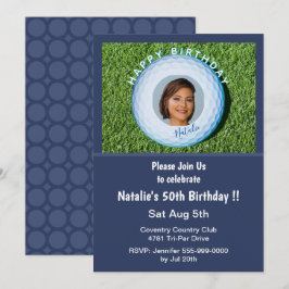 プロゴルファーの写真がサインされたゴルフボール 50歳の誕生日 招待状