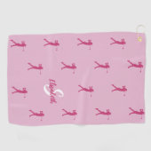 プロゴルファーモノグラムの名プロスポーツ用具ピンク ゴルフタオル (横)