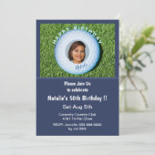 プロゴルファー写真署名入りゴルフボール50誕生日 招待状 (スタンド正面)